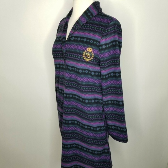 LAUREN Ralph Lauren Fleece  Printed Sleepshirt - Picture 4 of 6